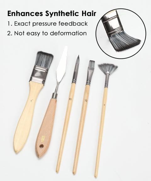 Pinselset 24-teilig mit Rollmappe und Malmesser | Brehn