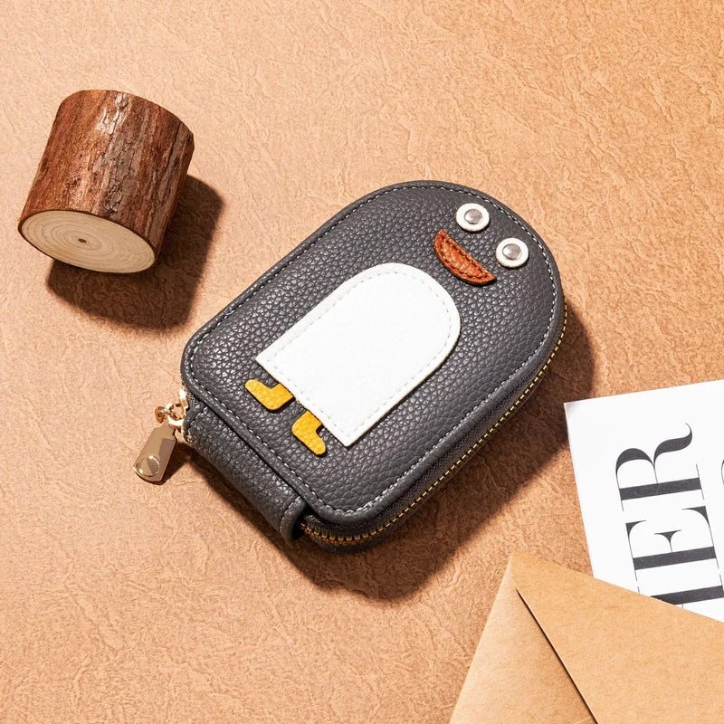Brehn | Süße Pinguine PU Kreditkarten-Münzgeldbörse