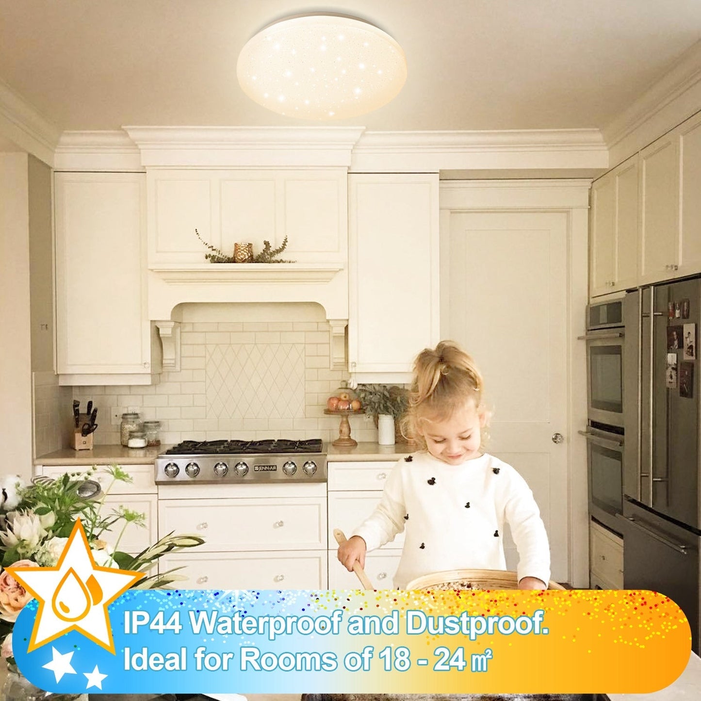 24W LED Deckenleuchte Dimmbar mit Sternenhimmel-Effekt | Brehn