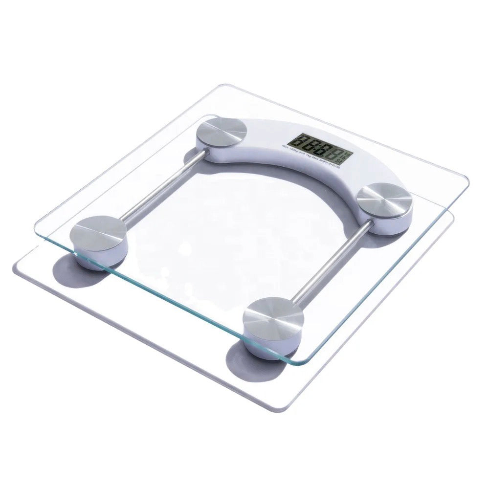 Personenwaage (180 kg) mit transparenter Glasplattform | Brehn