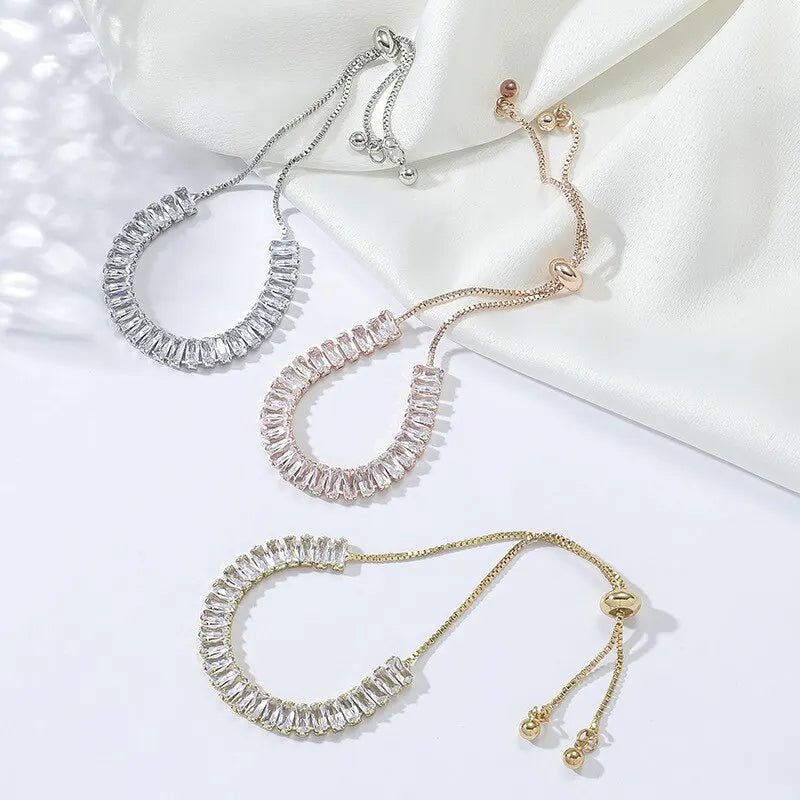 Brehn | Baguette Crystal Verstellbare Tennisarmbänder