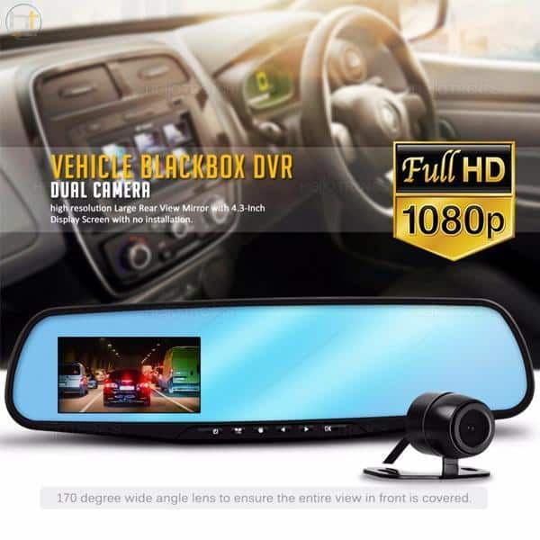 Dashcam-Rückspiegel mit Front-/Rückfahrkamera (Full HD und Nightvision) | Brehn