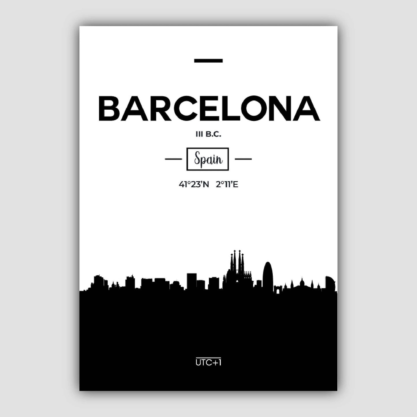 Barcelona, Spanien – Skyline – Stadtansicht (Druckversion)