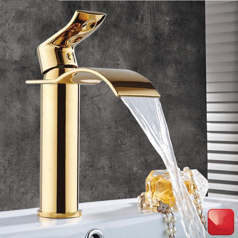 Brehn | Waschtischarmatur Wasserfallarmatur Messing Waschtischarmatur Mischbatterie