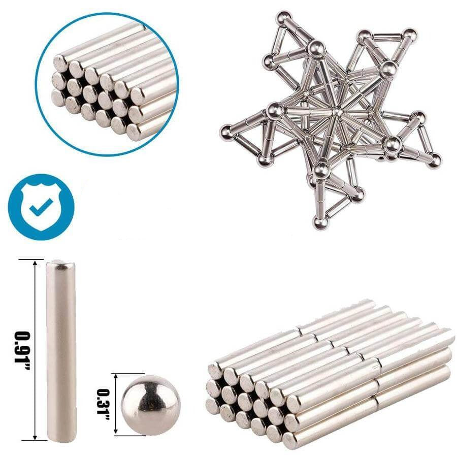 Brehn | Magnetische Stäbe - Kreatives Bauspiel - Kinder