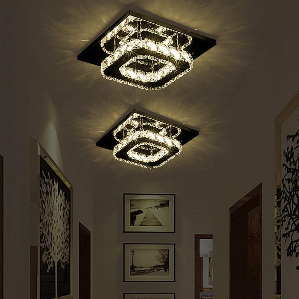 Moderne LED-Deckenleuchte mit Kristalloptik