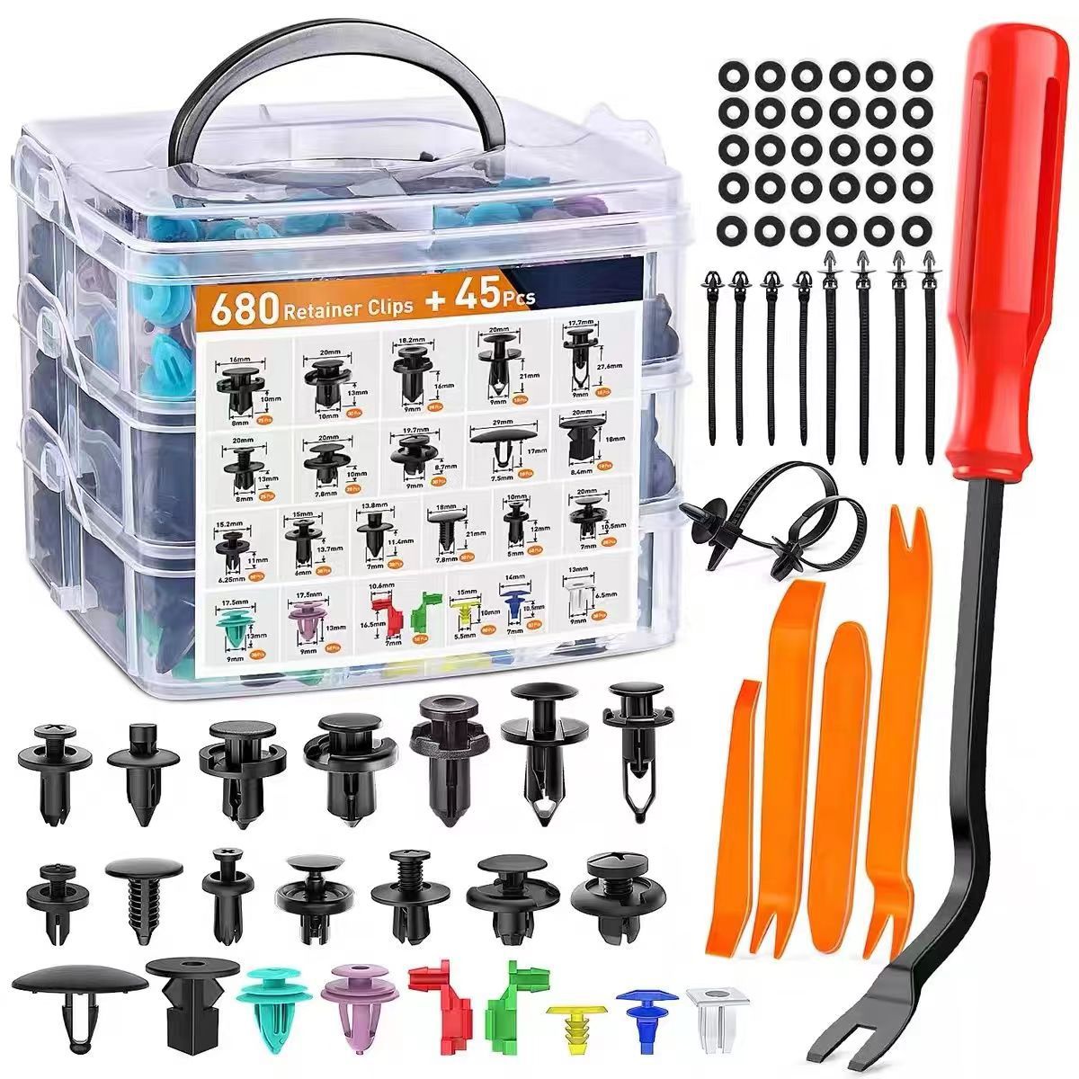 Auto-Befestigungsclips-Set 680 Teile | Brehn