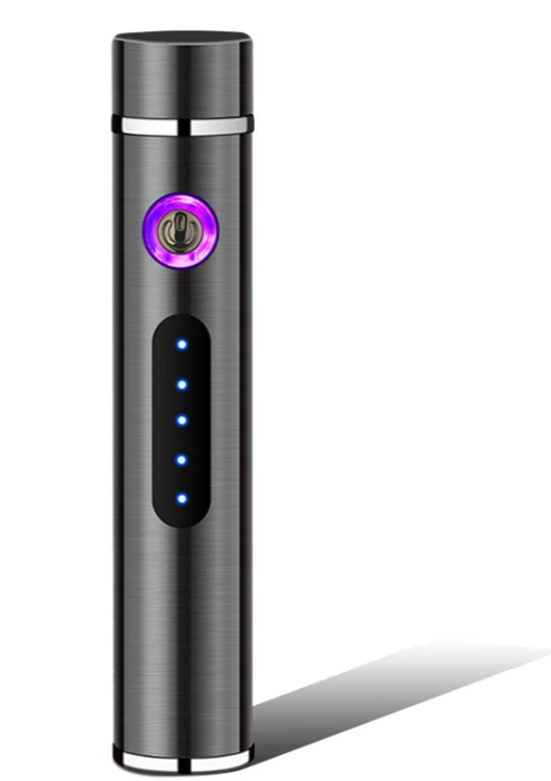 Brehn | Voltrino Zylinder USB-Feuerzeug | Doppelbogen-Technologie | Wiederaufladbar & winddicht | Edelmetallgehäuse für Männer