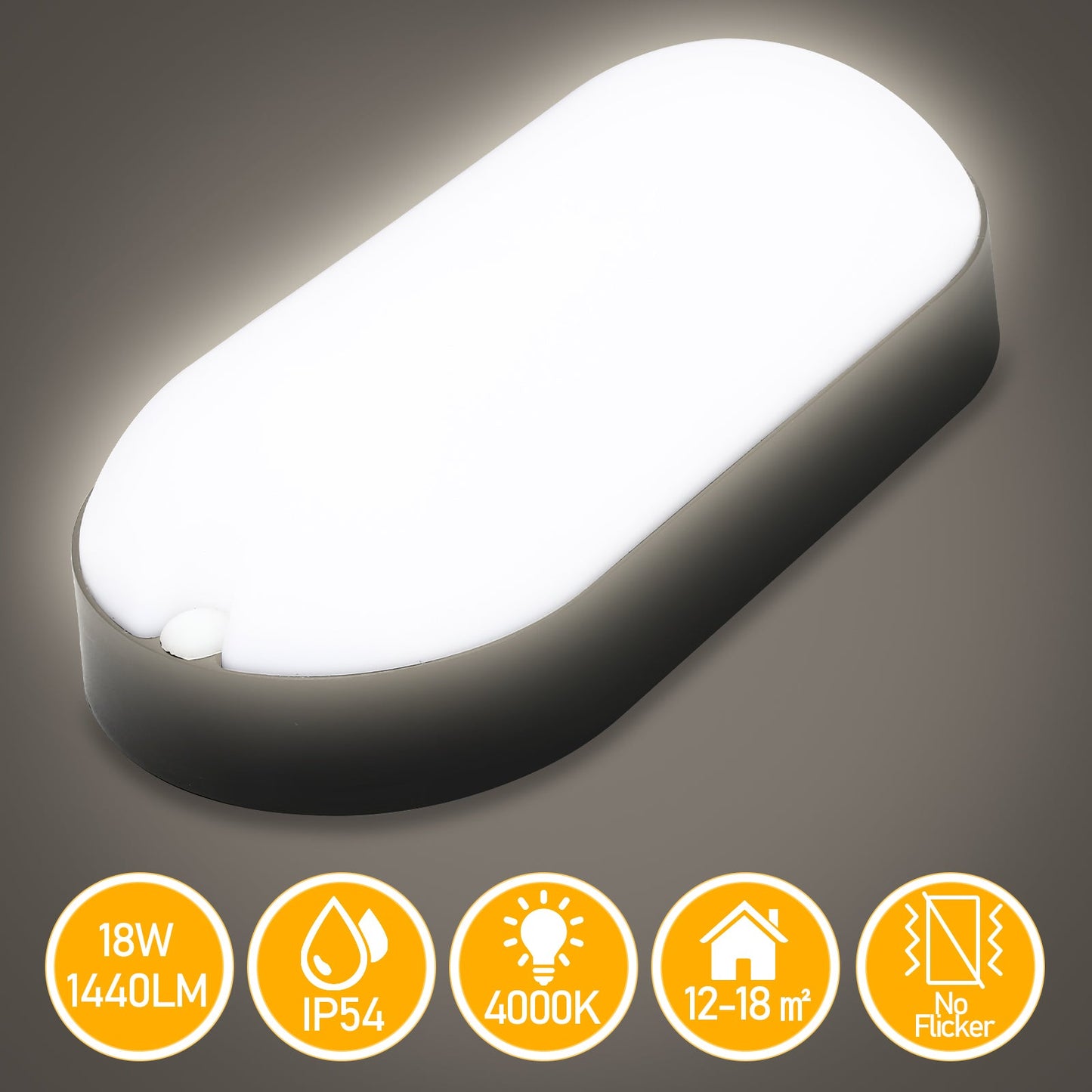 15W LED Feuchtraumleuchte IP54 2 Stück | Brehn
