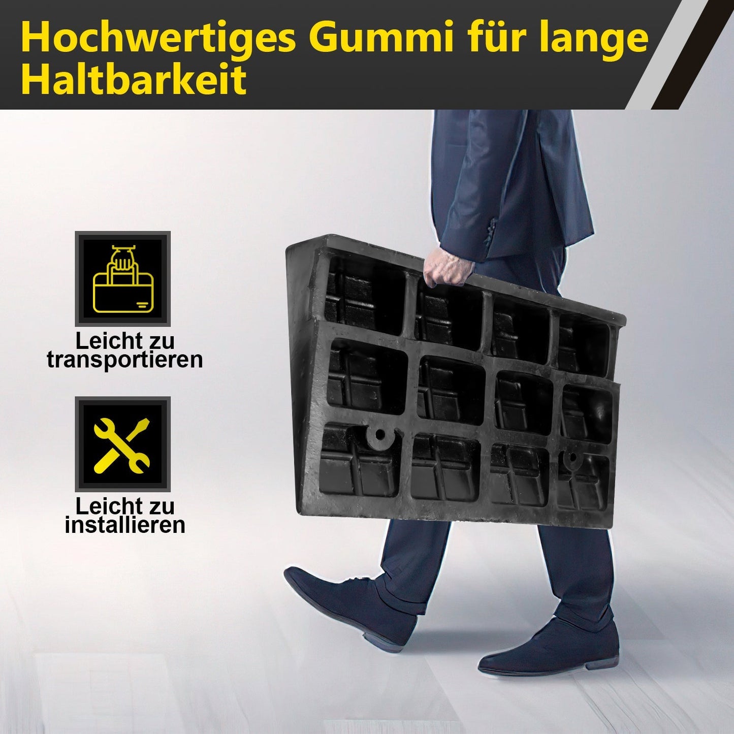 2er Pack Bordsteinrampe Gummi Auffahrrampe 3T | Brehn