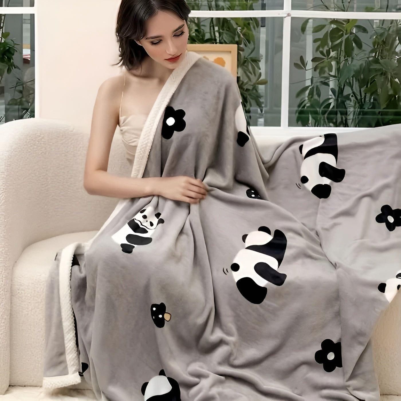 PandaSnug Decke - Weiche und warme Panda-Druck Flanell-Fleece-Decke | Brehn