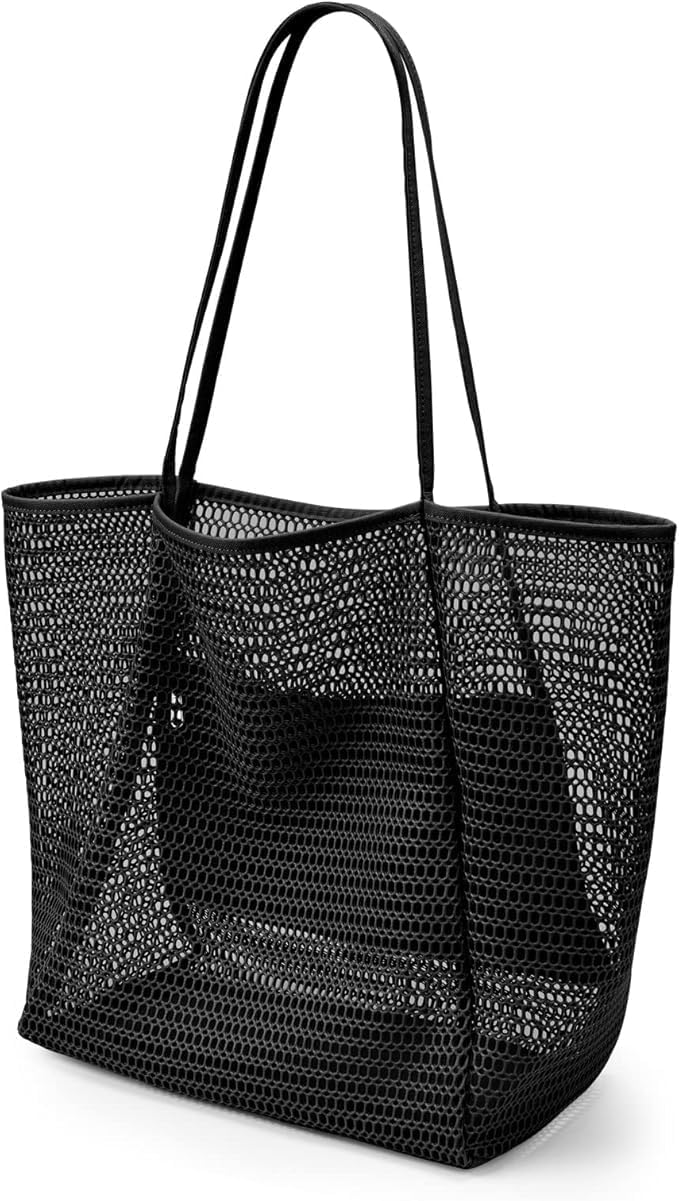 Faltbare Mesh Strandtasche mit Innentasche | Brehn