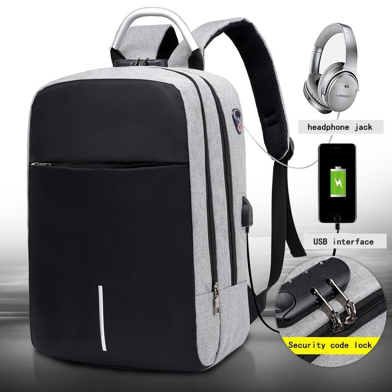 Wasserfest Anti-Diebstahl Laptop Rucksack – Verstecktes Reißverschluss-Design mit USB-Laden | Brehn