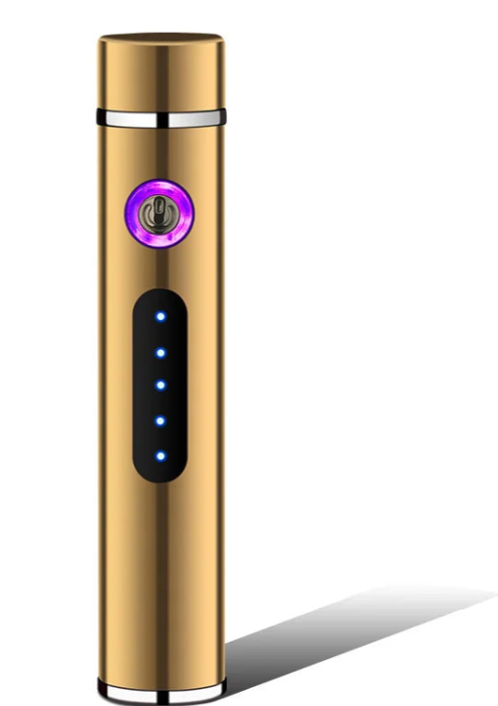 Brehn | Voltrino Zylinder USB-Feuerzeug | Doppelbogen-Technologie | Wiederaufladbar & winddicht | Edelmetallgehäuse für Männer