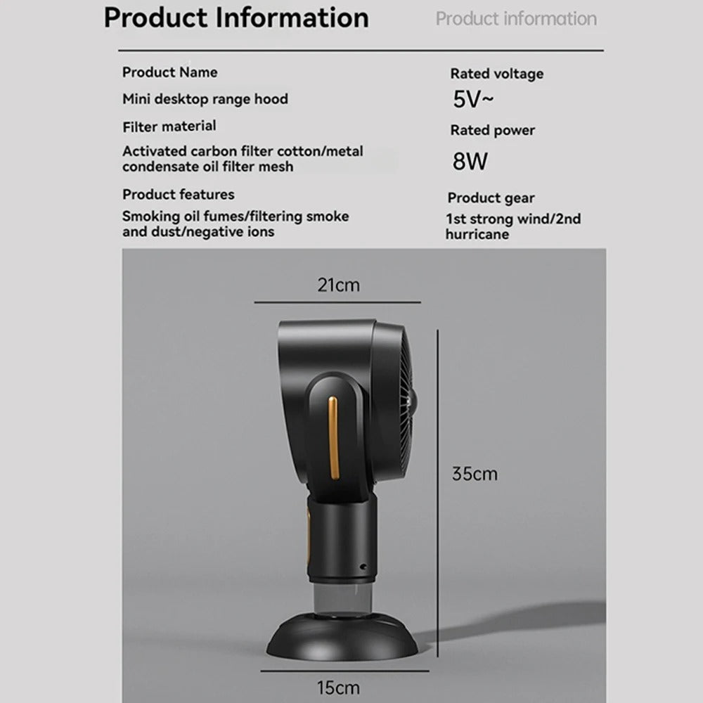 SmokeAway Venti – Tragbarer Luftreiniger-Ventilator mit Ionentechnologie und USB-Ladegerät