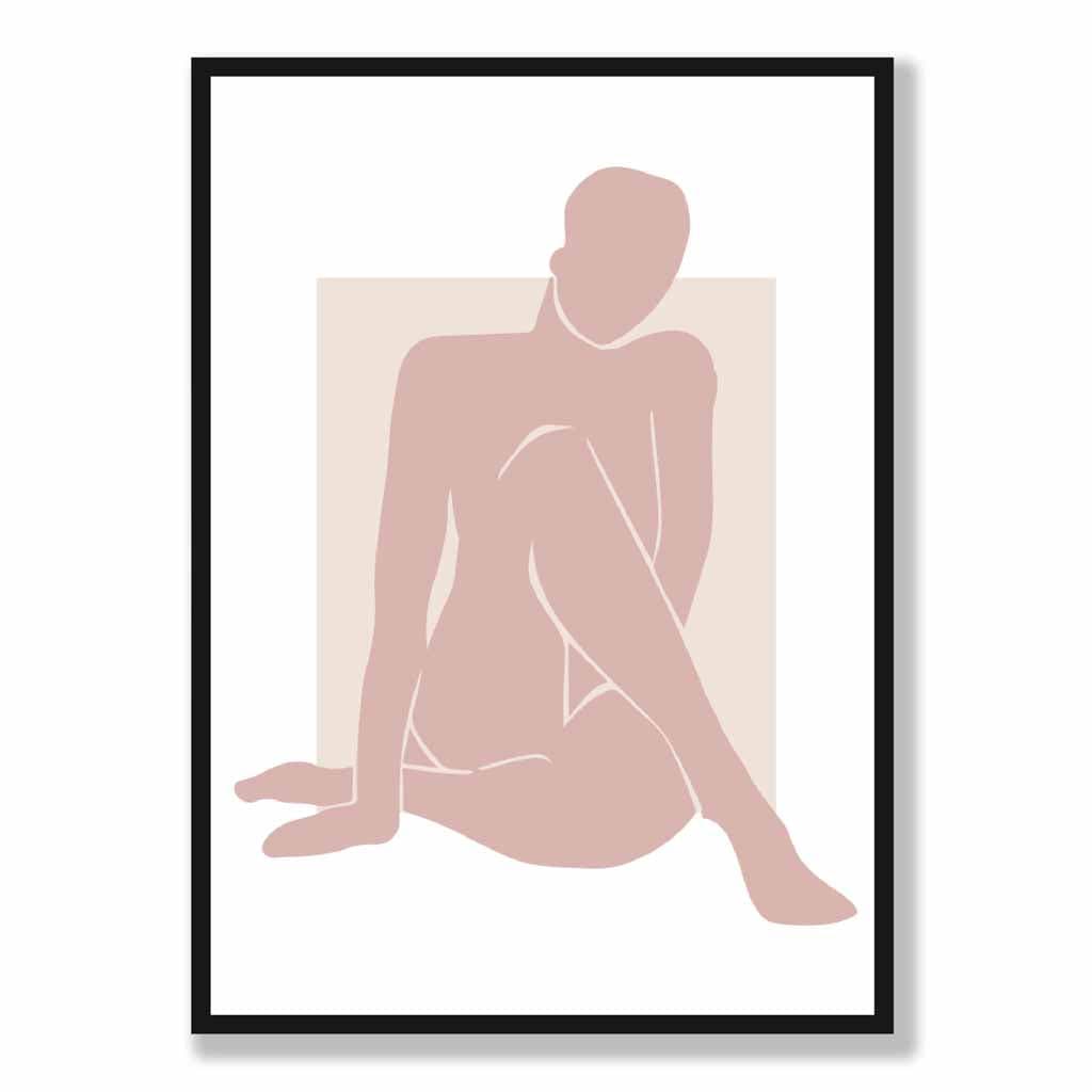Wandkunstdruck „Blush Pink Nude“ inspiriert von Matisse
