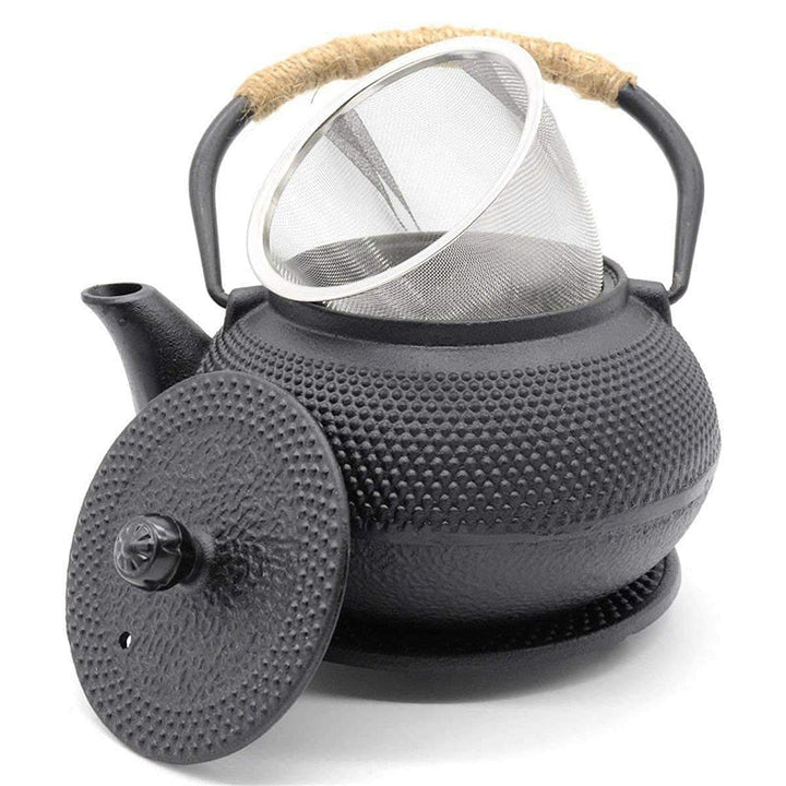 Schwarzer Eisenkessel mit Teefilter Gusseisen Teekessel zum Wasserkochen | Brehn