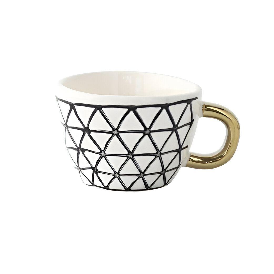 Keramikbecher mit geometrischem Design – Stilvoll und modern | Ideal für Kaffee oder Tee