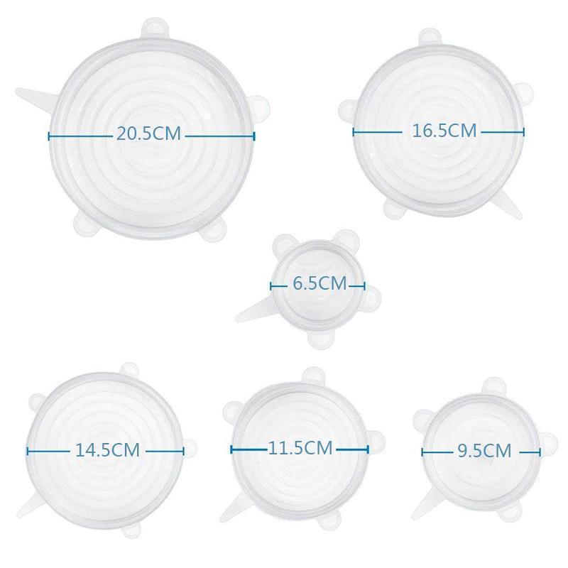 Brehn | Luftdichter Silikon Lebensmittelsicherheitsdeckel (Set von 6)