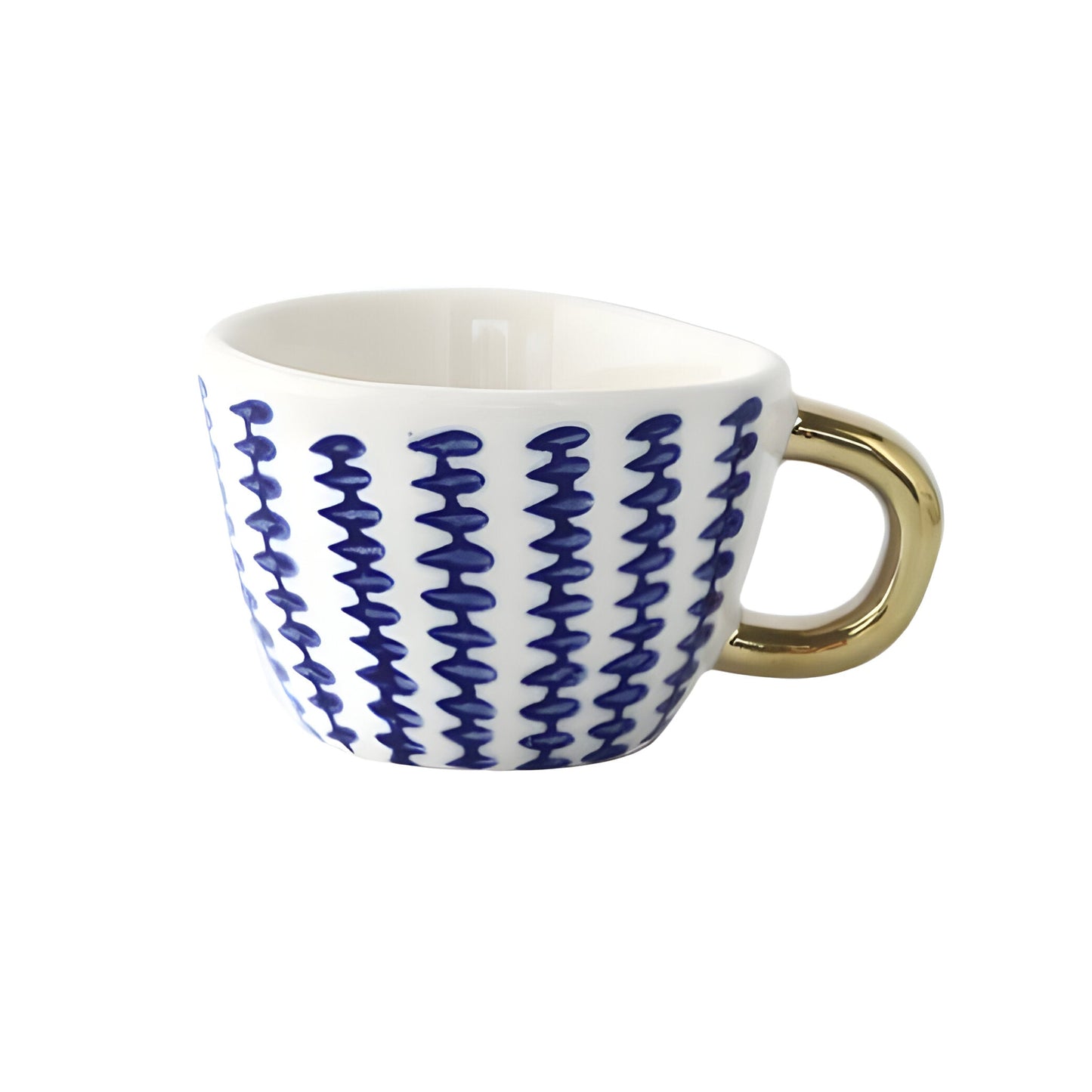 Keramiktasse mit geometrischem Design – Stilvoll und modern | Ideal für Kaffee oder Tee | Brehn