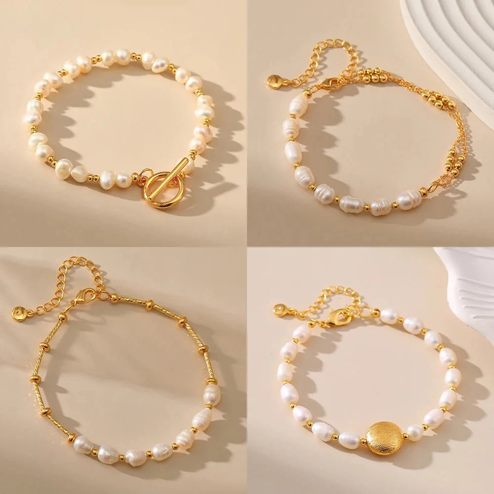Brehn | Boho Gold Akzentperlenarmbänder