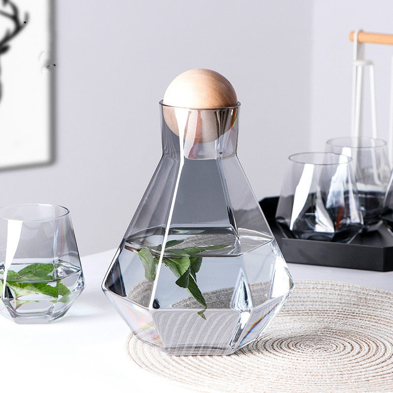 Gekochtes Wasser Kaltes Wasser Krug Set Kristallglas Wasserkaraffe Wasserbecher | Brehn