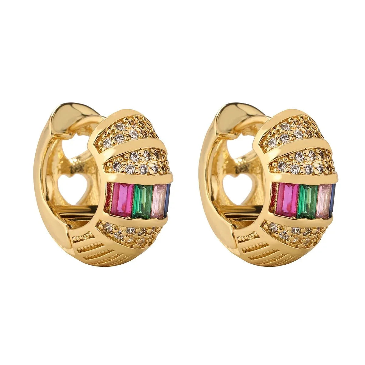 Brehn | Bold Baguette Scatter-Diamant-Hoop-Ohrringe