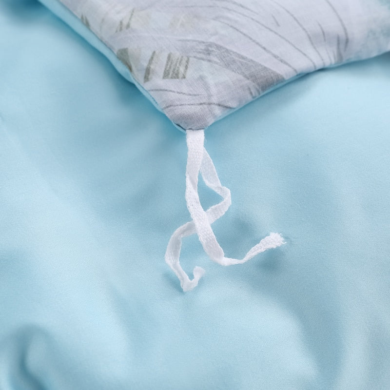 Azure Bloom Bettbezug-Set (Ägyptische Baumwolle, 500 TC) | Brehn