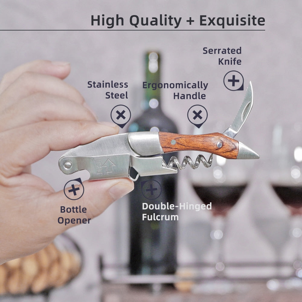 Flaschenöffner und Foliencutter Geschenk für Weinliebhaber Wein Korkenzieher | Brehn
