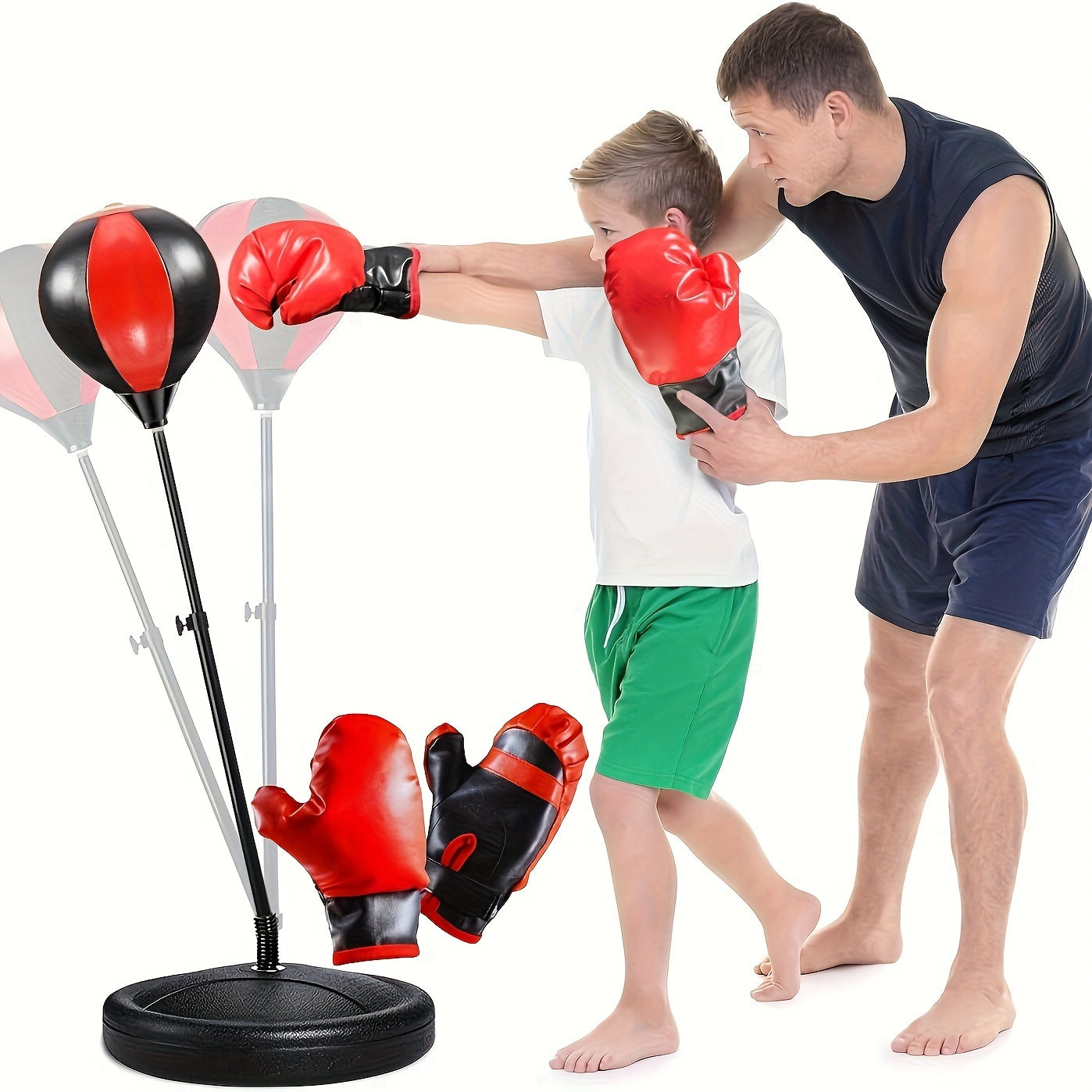 BoksFun JuniorSet – Verstellbarer Boxsack mit Handschuhen für Kinder