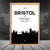 Bristol Stadtsilhouette Stadtansicht Drucken