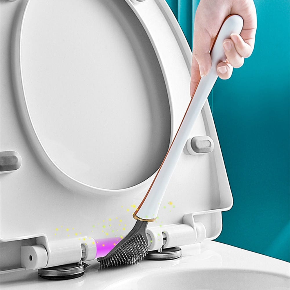 Hygienische Silikon-Toilettenbürste mit Wandhalterung und schnelltrocknendem Design