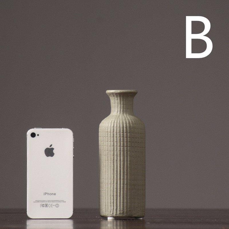 Braune, beige, graue Keramikvase │ Dekorationsartikel