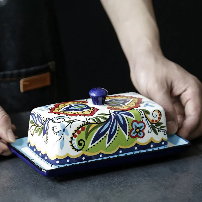 Brehn | Handgemalte Butterdose im toskanischen Stil - TuscanCharm