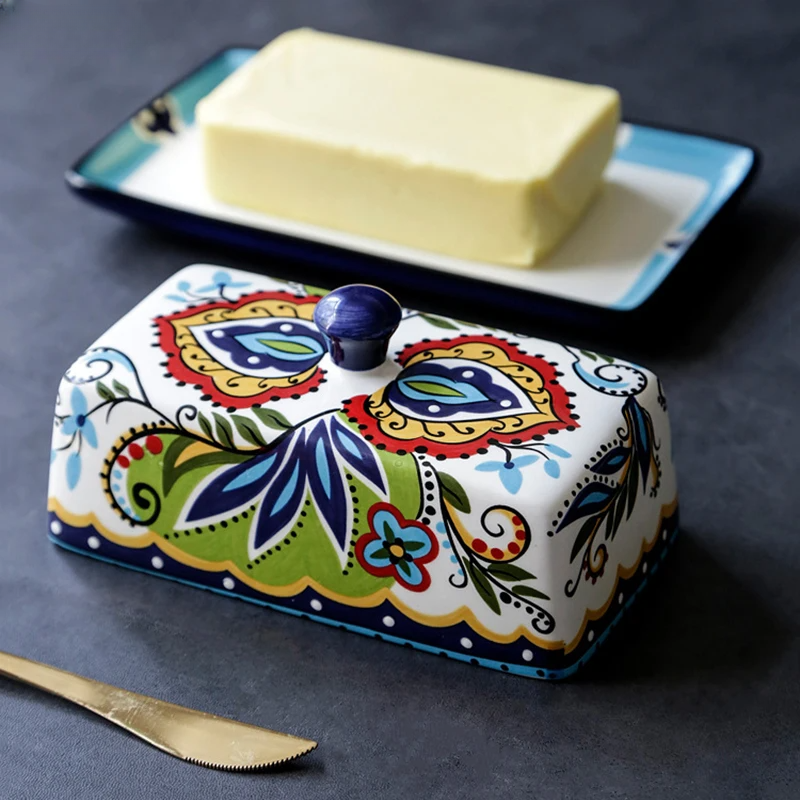 Brehn | Handgemalte Butterdose im toskanischen Stil - TuscanCharm