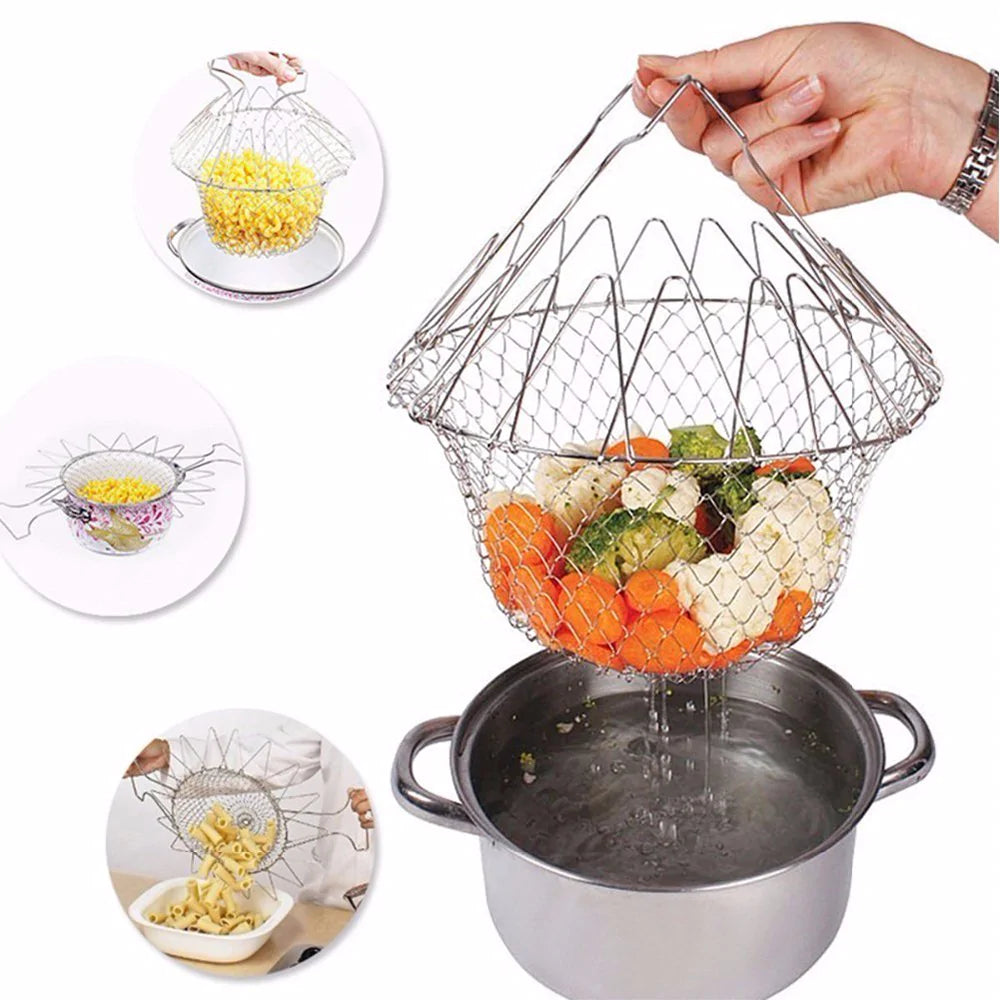 Brehn | GourmetCraft Elite Kochkorb | Vielseitiger Edelstahlkorb für müheloses Kochen und Dämpfen