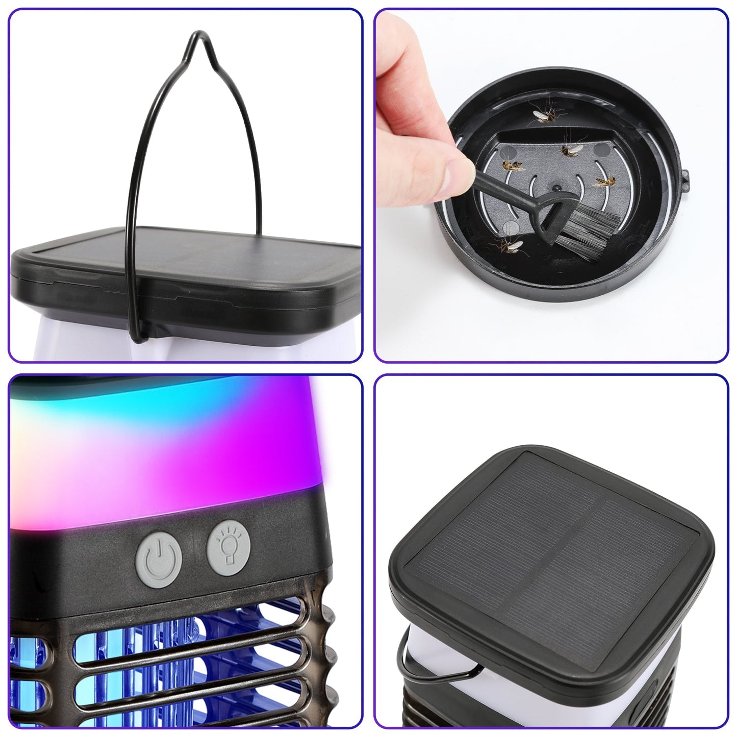 Solar Mückenabwehr-Lampe UV-Licht Mückenlampe RGB | Brehn