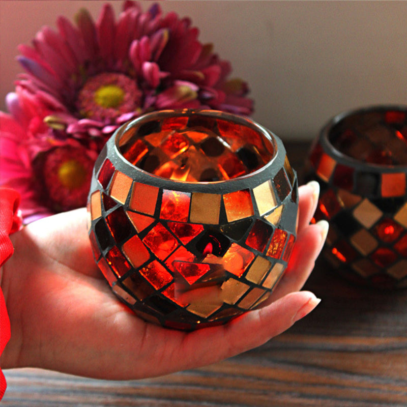 Brehn | Europäischer Retro Glas Mosaik Teelichthalter