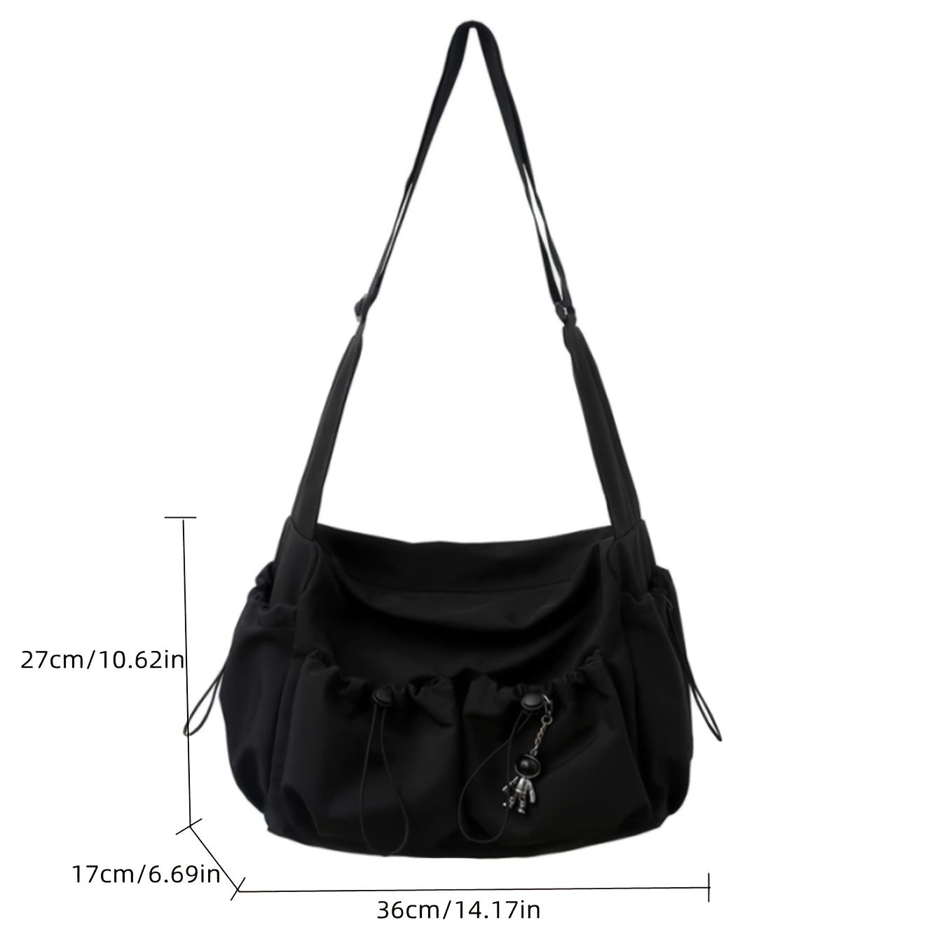UrbanLiner Nylon Messenger Bag – Schwarze Umhängetasche mit Reißverschluss für den täglichen Gebrauch | Brehn