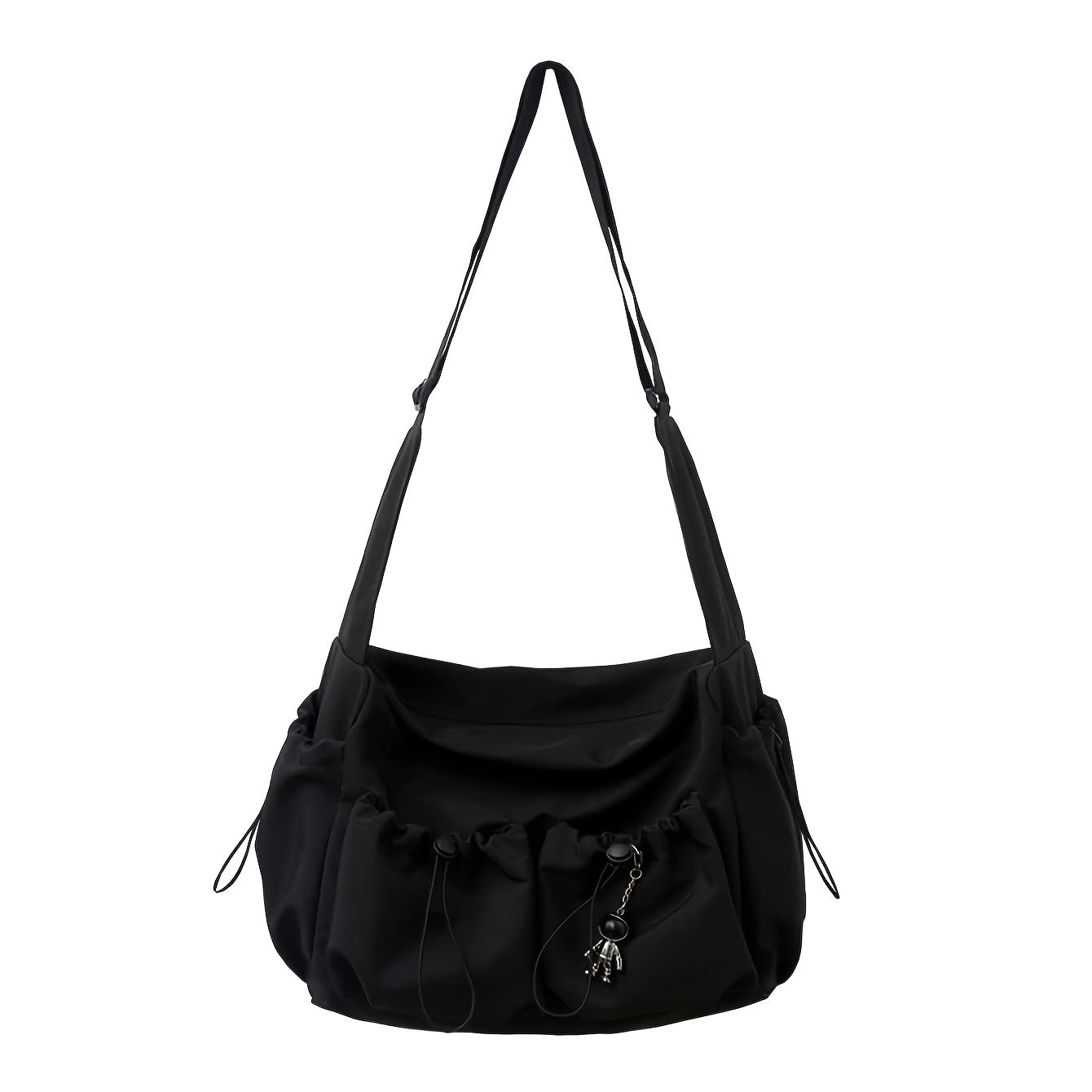 UrbanLiner Nylon Messenger Bag – Schwarze Umhängetasche mit Reißverschluss für den täglichen Gebrauch | Brehn