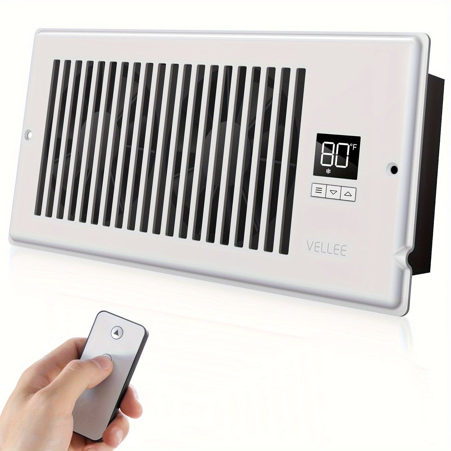 4" x 10" Smart Register Booster Fan – HVAC-Bauzubehör mit Fernbedienung, Thermostatsteuerung – Leiser Betrieb für effiziente Heiz- und Kühlleistung | Brehn