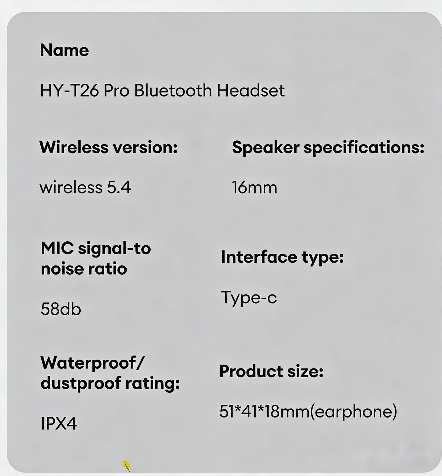 HY-T26 Pro Kabellose Bluetooth-Übersetzungs-Ohrhörer