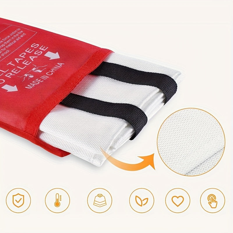 Feuerfestes Fiberglas-Feuerdecke – Kompakte Sicherheitsdecke für Zuhause, Küche und Auto | Brehn