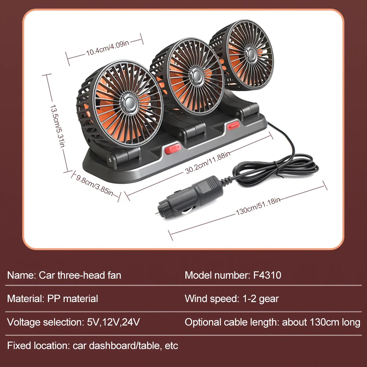 Verstellbarer 3-Kopf Elektroventilator | Brehn