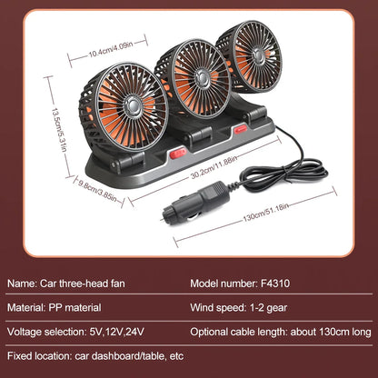 Verstellbarer 3-Kopf Elektroventilator | Brehn