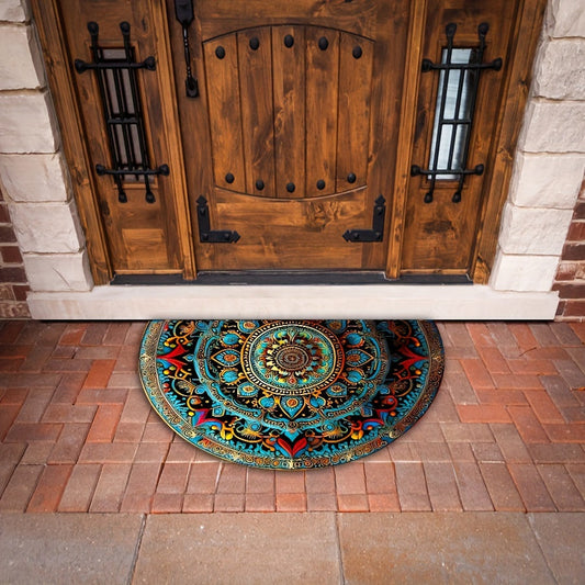 Fußmatte, halbrunder Teppich mit Mandala-Muster