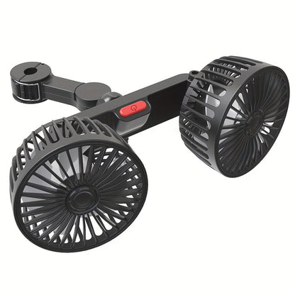 1 Pc Auto-Lüfter, Auto Kleiner Klimaanlage, Doppelseitiger Hecklüfter, Starker Wind, 360 Grad Drehung, Großes Luftvolumen, Subwoofer-Betrieb, Basis-Festklemm-Montagemethode, Geeignet für Auto Zuhause | Brehn