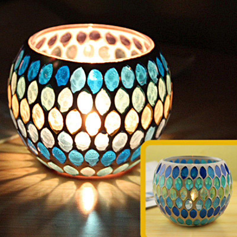 Brehn | Europäischer Retro Glas Mosaik Teelichthalter