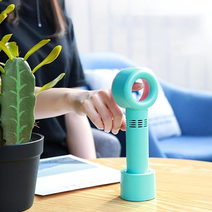 1 Stück USB wiederaufladbarer bladeless Handheld Ventilator - Tragbarer mini Tischventilator mit 3 Geschwindigkeiten für Reisen, Camping, Büro und Raumnutzung | Brehn