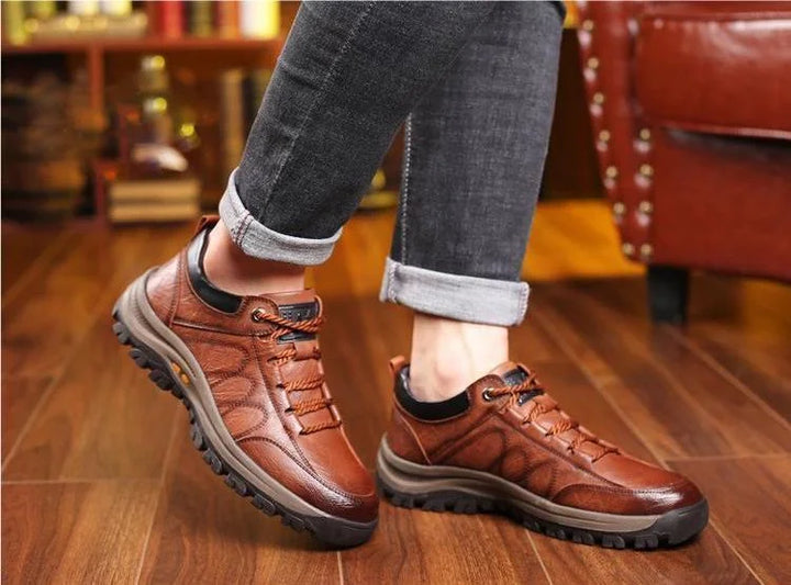 Lässige Herrenschuhe mit handgenähter Fußgewölbeunterstützung und rutschfester, atmungsaktiver Sohle